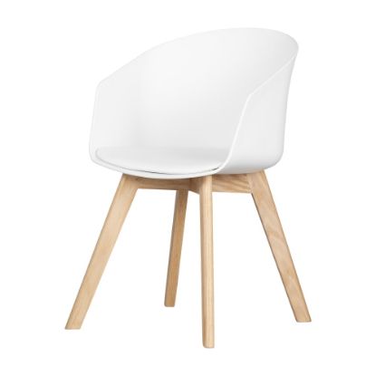 Picture of South Shore Flam Chair With Wooden Legs, White/Natural