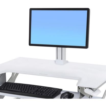 Picture of Ergotron WorkFit Cart Mount for LCD Display - White - 1 Display(s) Supported - 27in Screen Support - 16 lb Load Capacity - 100 x 100, 75 x 75