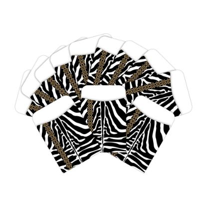 Picture of Barker Creek Peel & Stick Library Pockets, 3in x 5in, Safari Zebra, Pack Of 60 Pockets