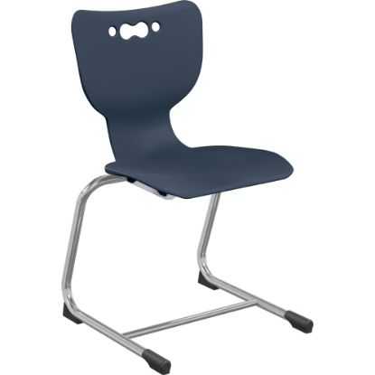 Picture of MooreCo Hierarchy Armless Cantilever Chair, 18in Seat Height, Navy