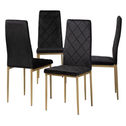 Picture of Baxton Studio Blaise Dining Chairs, Black/Gold, Set Of 4 Chairs