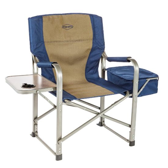 Picture of Kamp-Rite Director's Chair With Side Table And Cooler, Tan/Blue