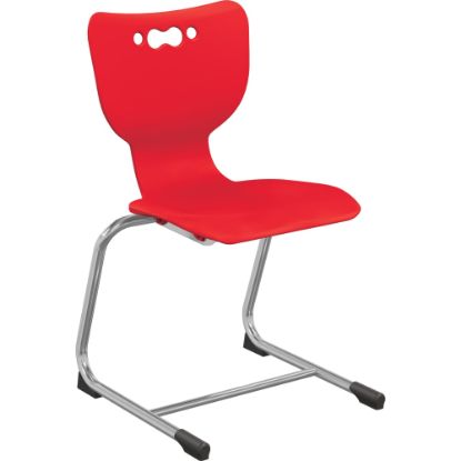 Picture of MooreCo Hierarchy Armless Cantilever Chair, 18in Seat Height, Red