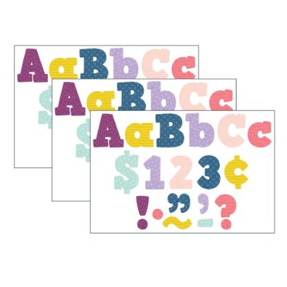 Picture of Teacher Created Resources 4in Letters, Oh Happy Day, 230 Pieces Per Pack, Set Of 3 Packs