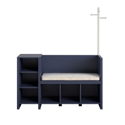 Picture of Ameriwood Home Tyler Storage Bench And Coat Rack, Navy