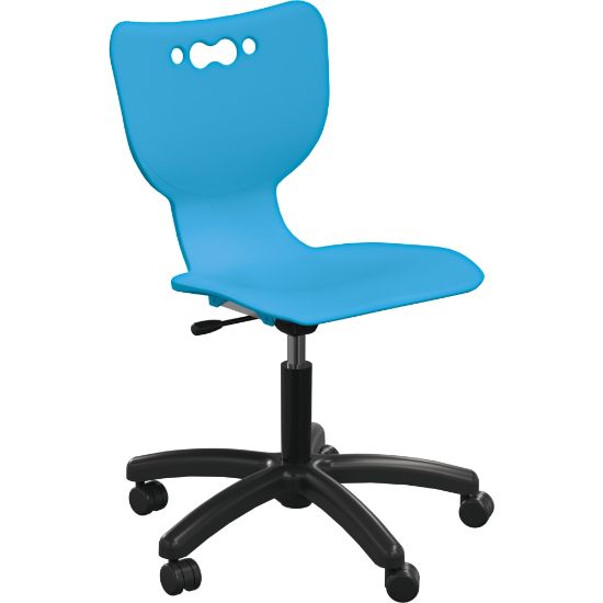 Picture of MooreCo Hierarchy Armless Mobile Chair With 5-Star Base, Hard Casters, Blue/Black