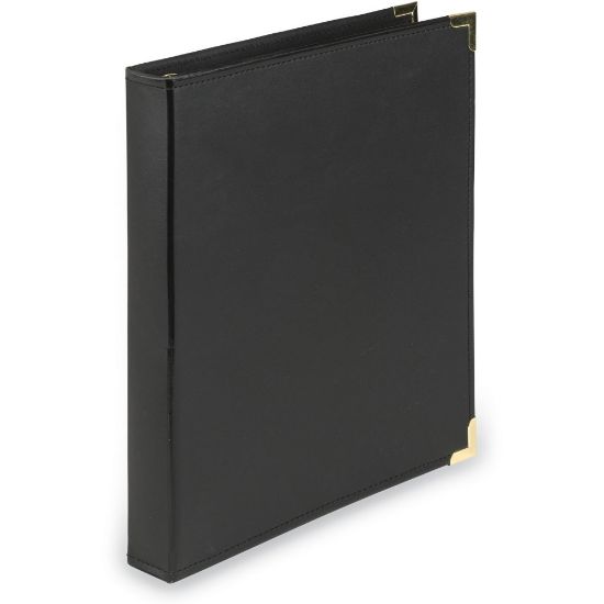 Picture of Samsill Leatherette Classic 3-Ring Binder, 1in Round Rings, Black