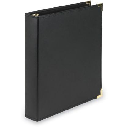 Picture of Samsill Leatherette Classic 3-Ring Binder, 1 1/2in Round Rings, Black