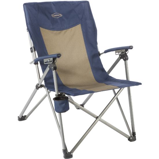 Picture of Kamp-Rite Hard Arm Reclining Chair, Tan/Blue