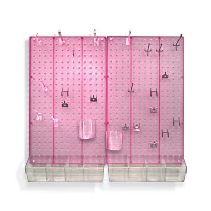 Picture of Azar Displays 70-Piece Pegboard Organizer Kit, Pink