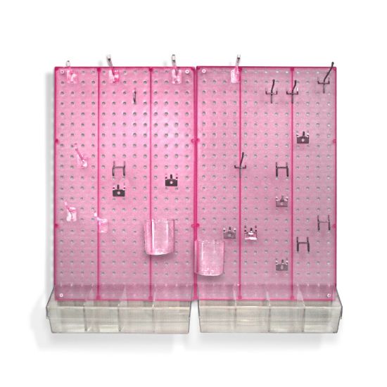 Picture of Azar Displays 70-Piece Pegboard Organizer Kit, Pink