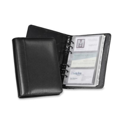 Picture of Samsill Regal Leather Business Card Binder, Black