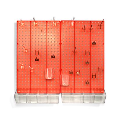 Picture of Azar Displays 70-Piece Pegboard Organizer Kit, Red