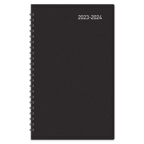 Picture of 2023-2024 Office Depot Brand 14-Month Weekly/Monthly Academic Planner, 5in x 8in, 30% Recycled, Black, July 2023 to August 2024