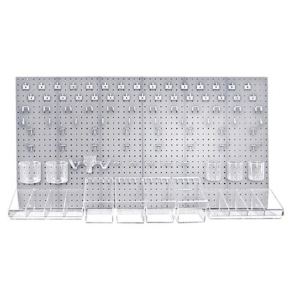 Picture of Azar Displays 125-Piece Pegboard Organizer Kit, 24in x 48in, Clear