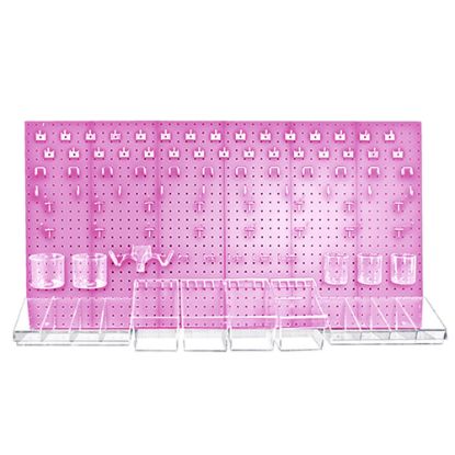 Picture of Azar Displays 125-Piece Pegboard Organizer Kit, 24in x 48in, Pink