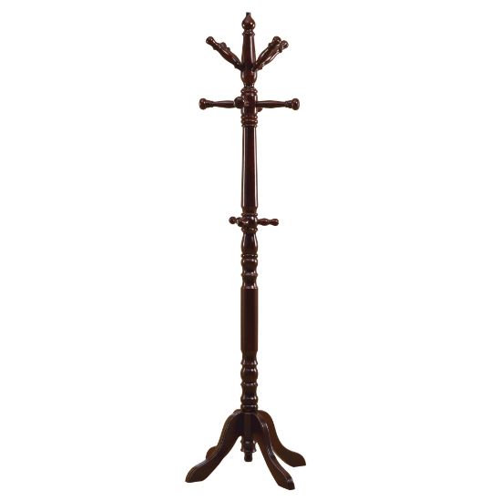 Picture of Monarch Specialties 11-Hook Wood Coat Rack, Dark Cherry