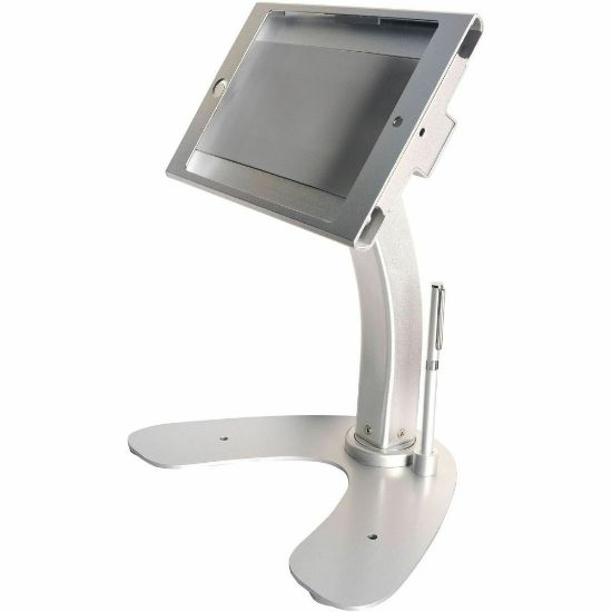 Picture of CTA Digital Dual Security Kiosk Stand With Locking Case & Cable Enclosure Anti-Theft For Tablet Aluminum Desktop