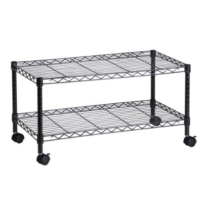 Picture of Honey-Can-Do Steel Wire Cart, 2 Tier, 19 1/2inH x 36inW x 18inD, Black