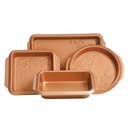 Picture of Gibson Home Richmond 4-Piece Non-Stick Steel Bakeware Set, Copper