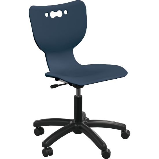 Picture of MooreCo Hierarchy Armless Mobile Chair With 5-Star Base, Hard Casters, Navy/Black