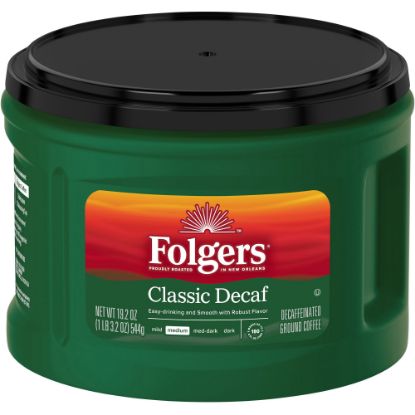 Picture of Folgers Classic Decaf Coffee Medium, 19.2 oz Per Canister