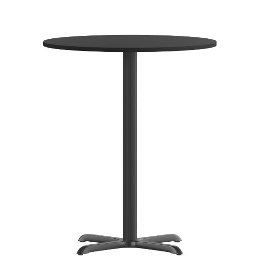 Picture of Flash Furniture Round Bar-Height Table With X-Style Base, 43-1/8inH x 30inW x 30inD, Black