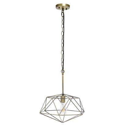 Picture of Lalia Home Metal Wire Paragon Hanging Ceiling Pendant Fixture, 16inW, Antique Brass