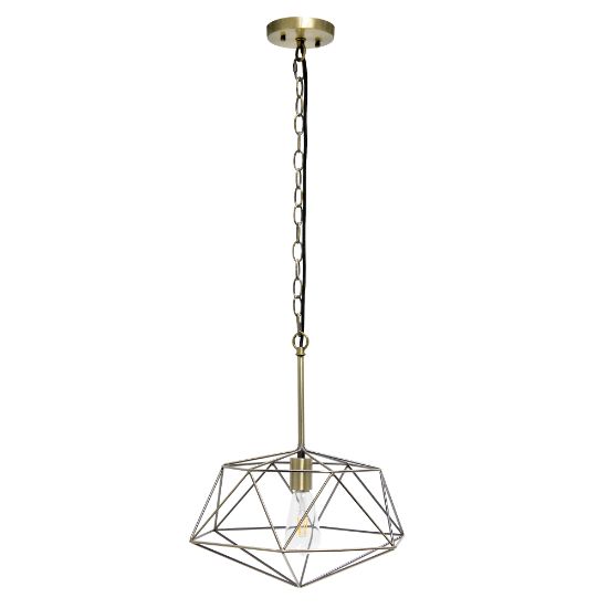 Picture of Lalia Home Metal Wire Paragon Hanging Ceiling Pendant Fixture, 16inW, Antique Brass