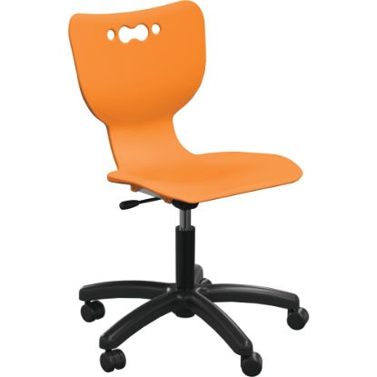 Picture of MooreCo Hierarchy Armless Mobile Chair With 5-Star Base, Hard Casters, Orange/Black