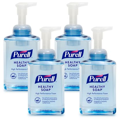 Picture of PURELL High Performance HEALTHY SOAP Foam, Fragrance Free, 17.4 Oz, Pack Of 4 Bottles