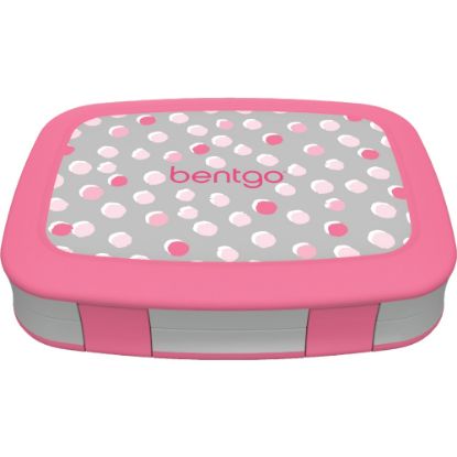 Picture of Bentgo Kids Prints 5-Compartment Lunch Box, 2inH x 6-1/2inW x 8-1/2inD, Pink Dots