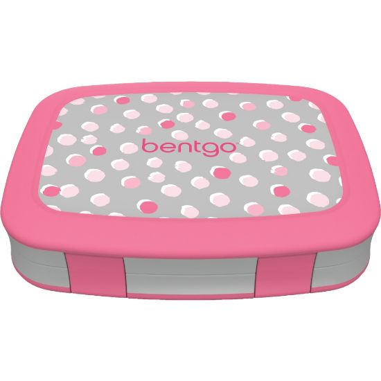 Picture of Bentgo Kids Prints 5-Compartment Lunch Box, 2inH x 6-1/2inW x 8-1/2inD, Pink Dots