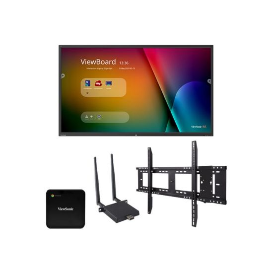 Picture of ViewSonic ViewBoard IFP8650-C1 - 86in Diagonal Class LED-backlit LCD display - interactive - with touchscreen - 4K UHD (2160p) 3840 x 2160 - with ViewSonic LB-WIFI-001 Adapter, ViewSonic WMK-047-2 wall mount, ViewSonic NMP660 Chromebox