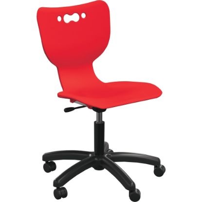 Picture of MooreCo Hierarchy Armless Mobile Chair With 5-Star Base, Hard Casters, Red/Black