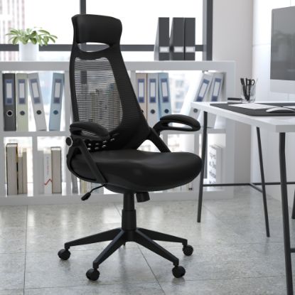 Picture of Flash Furniture Mesh High-Back Swivel Chair, Black