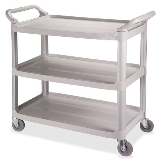 Picture of Impact 3-Shelf Bussing Cart - 3 Shelf - 200 lb Capacity - 4in Caster Size - 40in Length x 20in Width x 38in Height - Gray - 1 Each