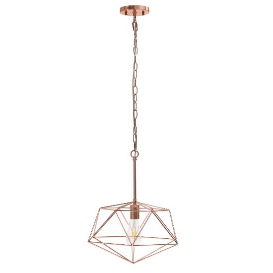 Picture of Lalia Home Metal Wire Paragon Hanging Ceiling Pendant Fixture, 16inW, Rose Gold