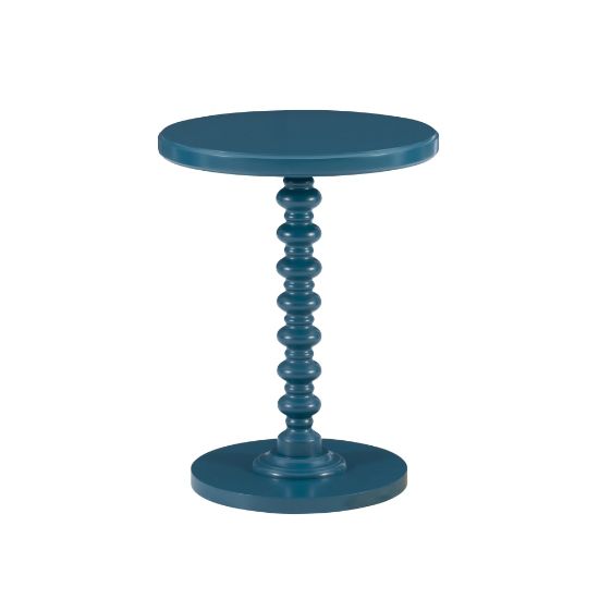 Picture of Powell Jarsky Round Spindle Side Table, 22-1/4inH x 17inW x 17inD, Teal