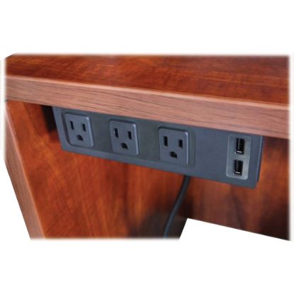 Picture of Lorell Under Desk AC Power Center with USB Charger - 3 x AC Power, 2 x USB - Black