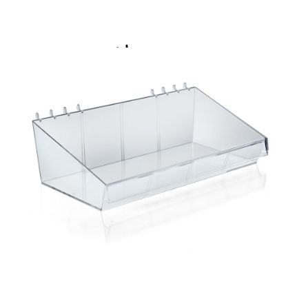 Picture of Azar Displays Divider Bins, Small Size, 4in x 13in x 7in, Clear, Pack Of 4