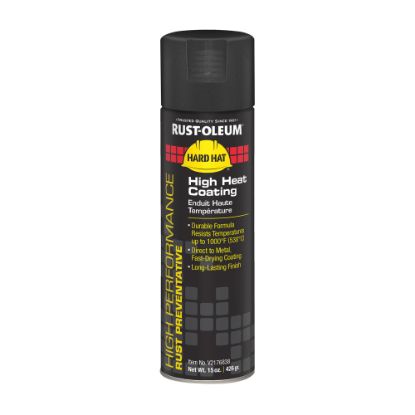 Picture of Rust-Oleum Hard Hat High Performance V2100 System Rust Preventive Enamel Spray Paint For High Temperatures, 15 Oz, Flat High Heat Black, Case Of 6 Cans