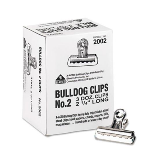 Picture of Bulldog Clips, Medium, Nickel-Plated, 36/Box