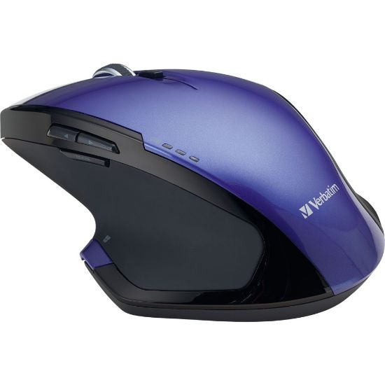 Picture of Verbatim Wireless USB Desktop 8-Button Deluxe Blue LED Mouse, Purple