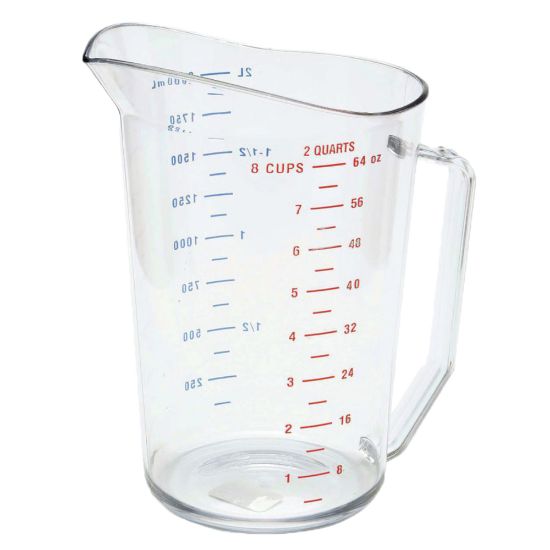 Picture of Hoffman Measuring Cups, 2 Qt, Clear, Pack Of 12 Measuring Cups