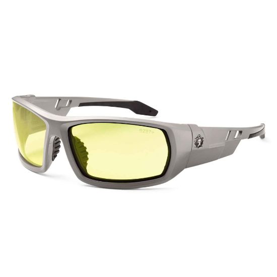 Picture of Ergodyne Skullerz Safety Glasses, Odin, Matte Gray Frame, Yellow Lens