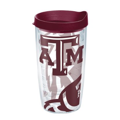 Picture of Tervis Genuine NCAA Tumbler With Lid, Texas A&M Aggies, 16 Oz, Clear