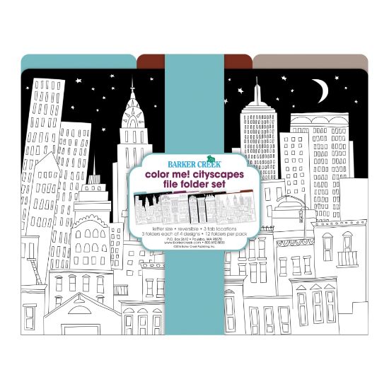 Picture of Barker Creek File Folders, Letter Size, Color Me! Cityscapes, Pack Of 12