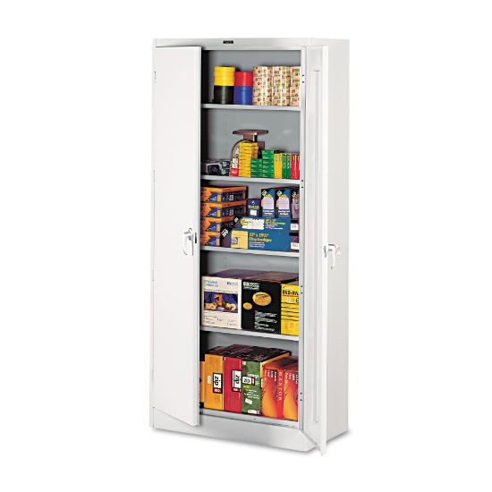 Picture of Tennsco Deluxe Steel Storage Cabinet, 4 Adjustable Shelves, 78inH x 36inW x 18inD, Light Gray