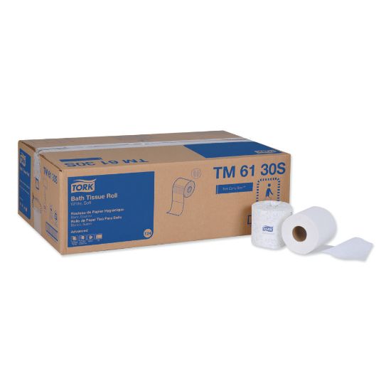 Picture of Tork Advanced 2-Ply Septic Safe Bath Tissue, White, 500 Sheets per Roll, Case of 48 Rolls